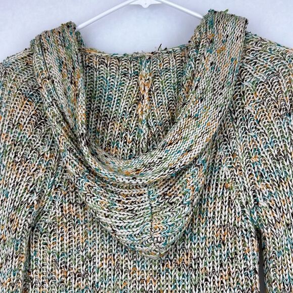 BCBG MaxAzria Green Hooded Pocketed 3/4 Sleeve Sweater  Sz Small - Picture 8 of 9